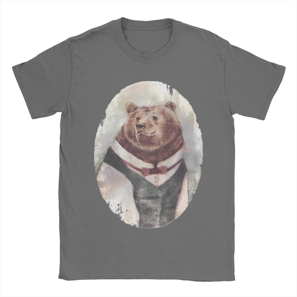 Herren Damen Gentleman B-Bär T-Shirt Baumwolle Bedrucktes T-Shirt Cartoon Top Kleidung