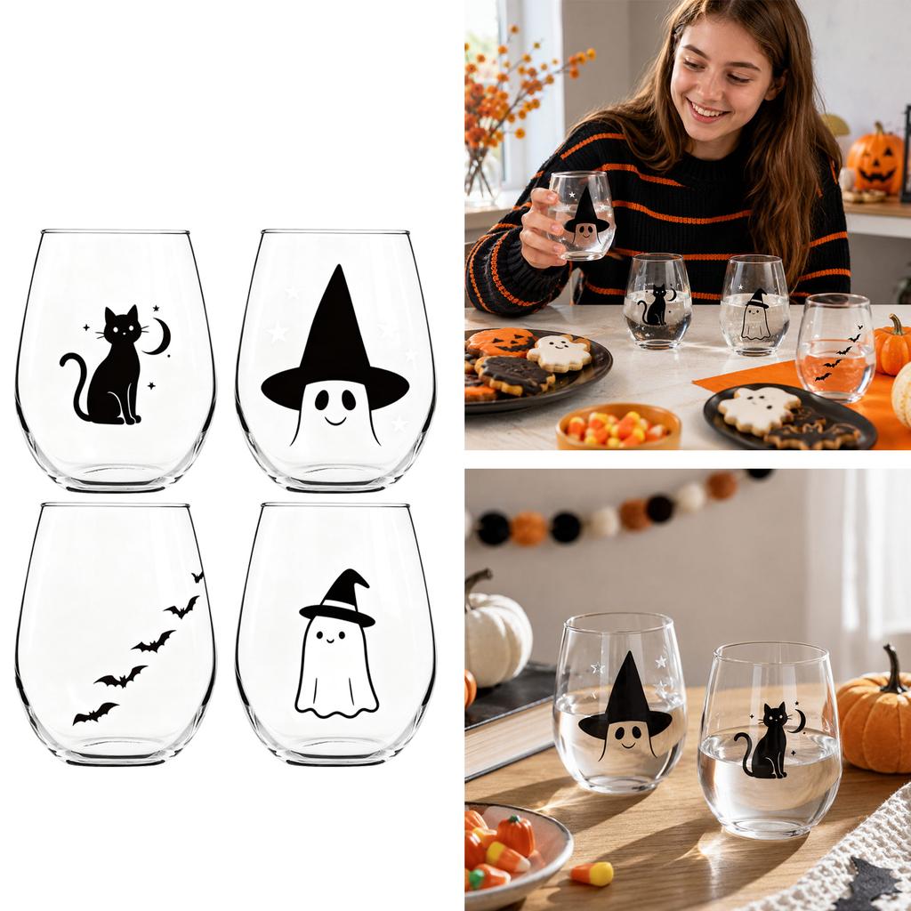Bicchiere in Vetro Design Halloween 2D 15 oz Bicchiere da Servizio Originale