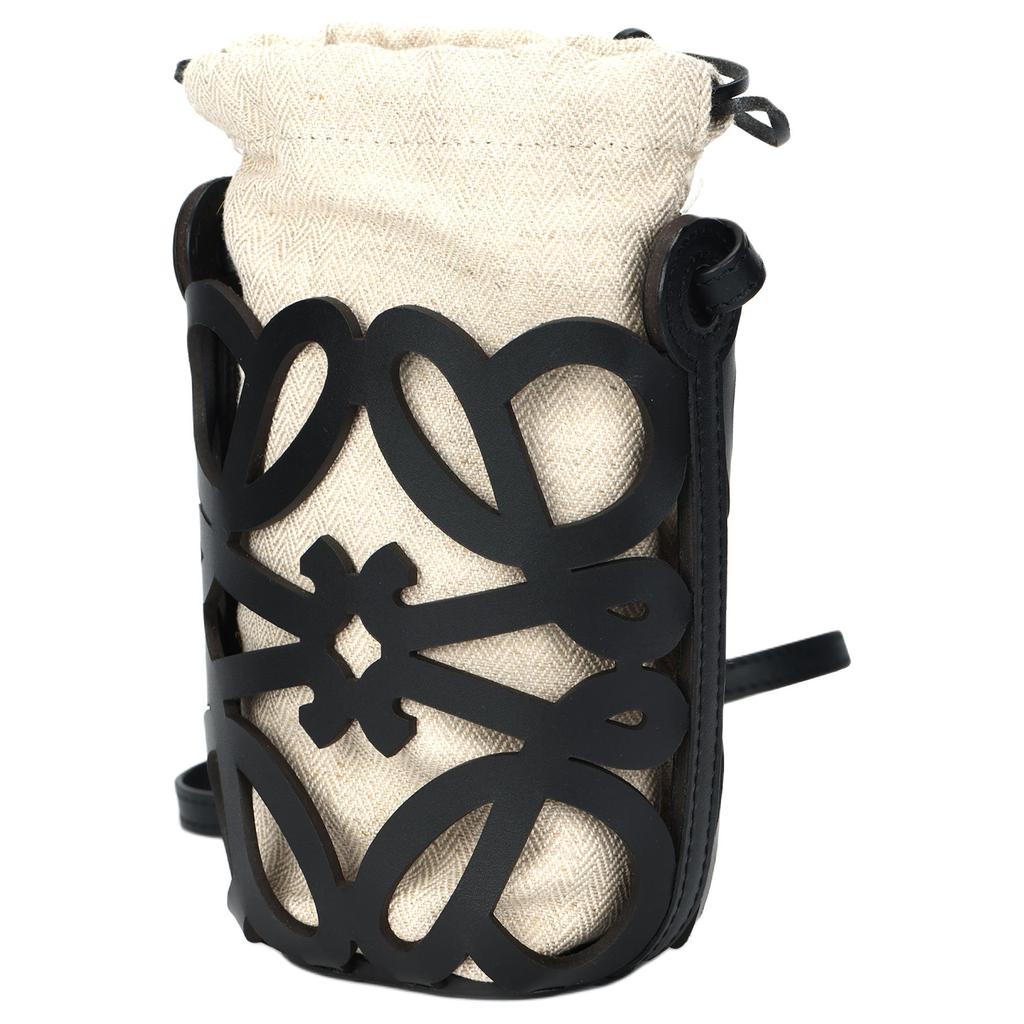 New LOEWE Classic Cow Leather/Canvas Crossbody Bag Women's Black C922Y62X02-1205