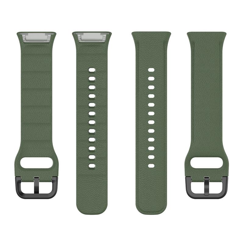 For Oppo Watch Free Textured Silicone Watch Band Replacement Wrist Strap with Black Buckle