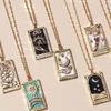 Stylish Tarot Pendant Necklace Tarot Card Enthusiast Present Fashion Tarot Jewelry Party and Festival Necklace for Daily