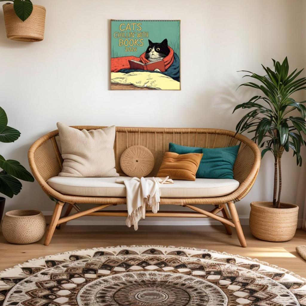 Wall Calendar 2026 12 Month Hangable Cat Design Family Schedule Planner Organizer Calendar for Bedroom Living Room Decor