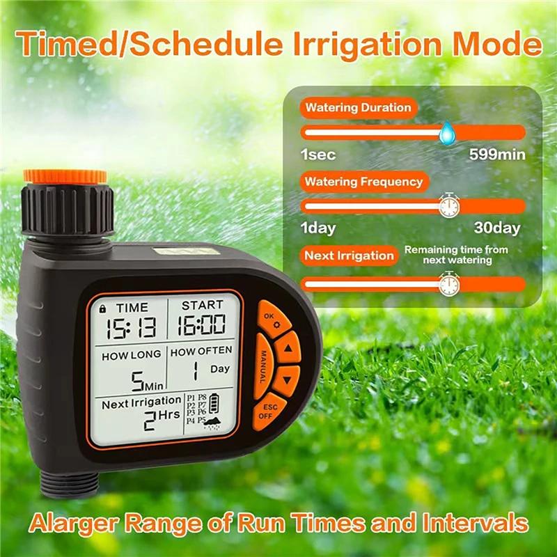 Garden Automatic Water Timer Intelligent Irrigation Watering System LCD Display Programmer Timing Controller Battery Powered