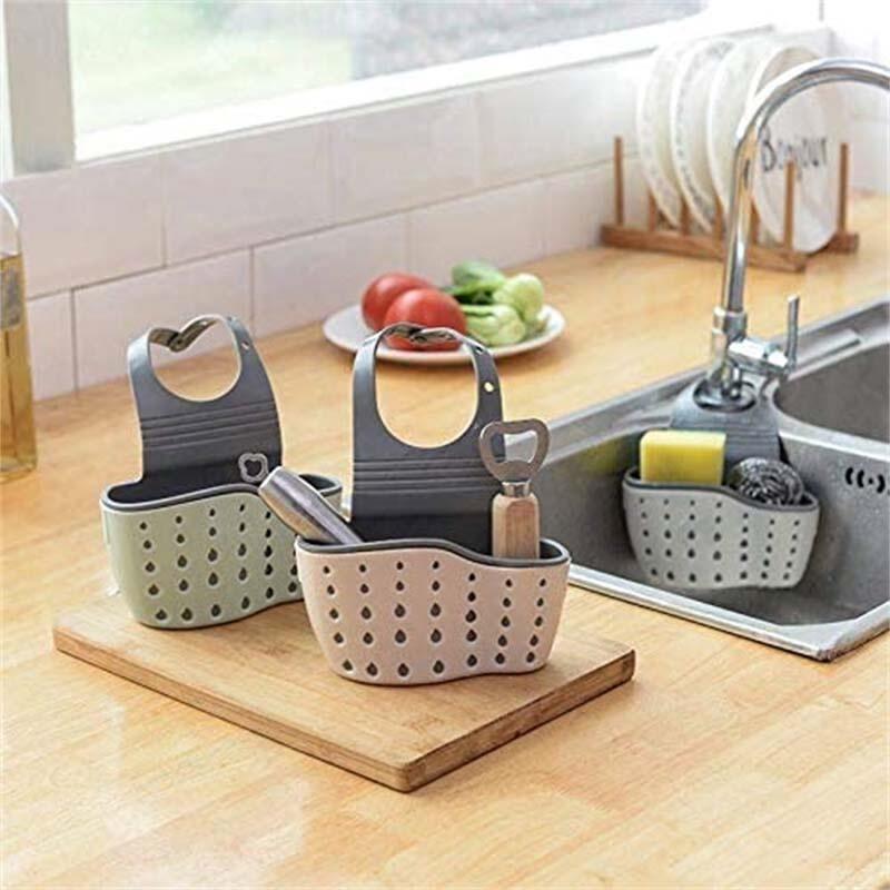Home decorate Storage Drain Basket Kitchen Sink Holder Adjustable Soap Sponge Hanging Drain Basket Bag Kitchen Accessories