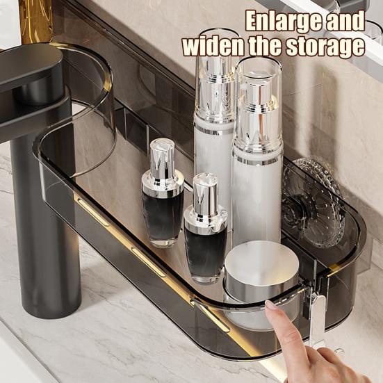 Kitchen Sink Faucet Organizer Storage Rack Strong Load-bearing Easy To Install Suction