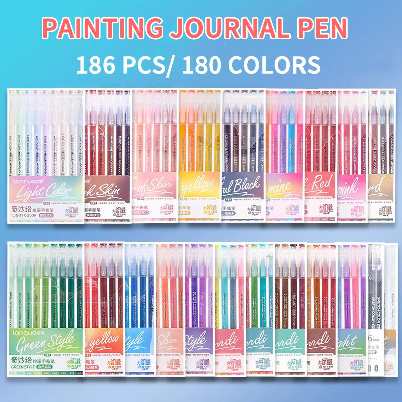 Languo 207/45/9 Colors Morandi Gel Pen 0.6mm Diary Scrapbook Painting DIY Gel Pen Set Drawing Art Markers School Supplies