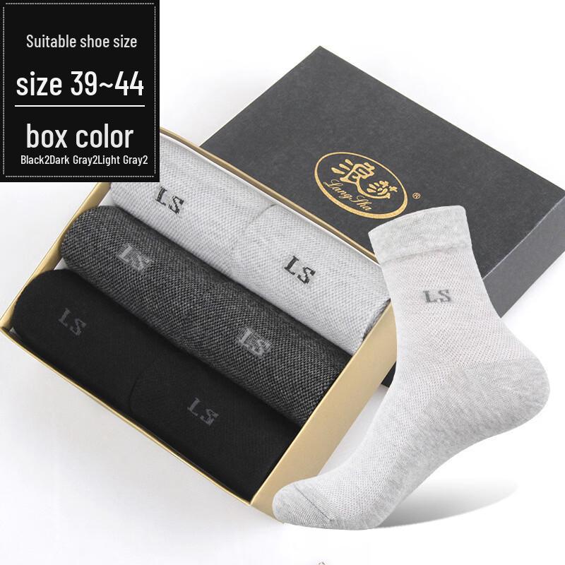 LangSha Men s Cotton Mesh Mid-Calf Socks