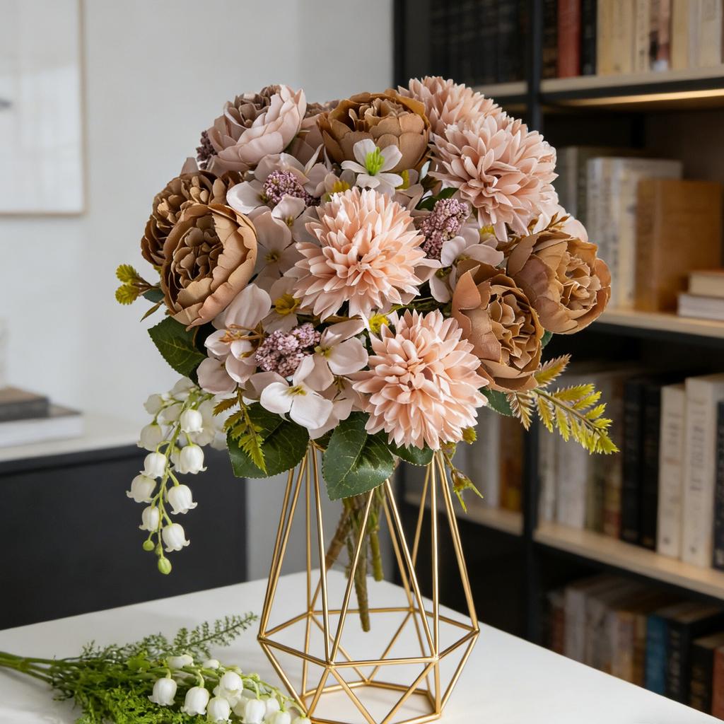 Künstliche Blumen Seidenkugel Chrysantheme Rose Haus Raum Tisch Hochzeit Brautstrauß Dekoration Festival Außen Garten DIY Geschenke