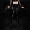 Plus Size Glossy Satin Pantyhose Women Sexy Open Crotch Tights  Pole Dance Clubwear Oil Shiny Opaque Fitness Leggings