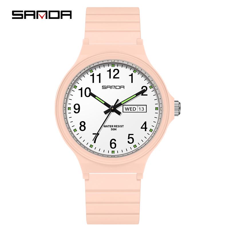 Sanda Unisex Youth Quartz Exam Watch with Dual Calendar