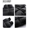 Unisex Oversized Stand Collar Puffer Jacket Winter Warm Cotton Coat Streetwear Loose Fit Solid Color Casual Outerwear