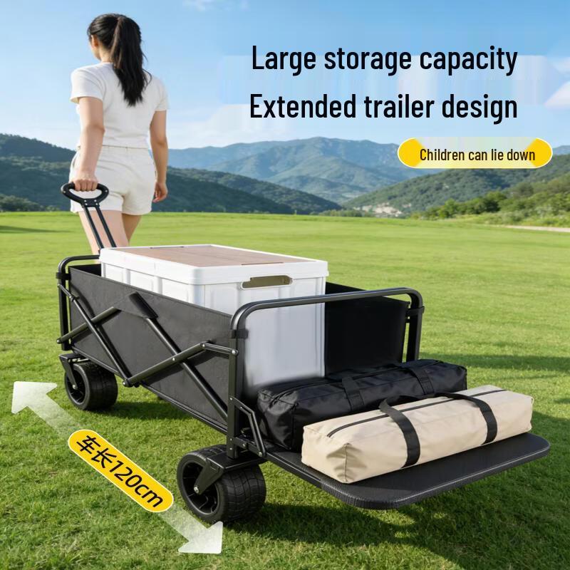 Heavy-Duty Folding Outdoor Camping Wagon with 10-Inch Wheels