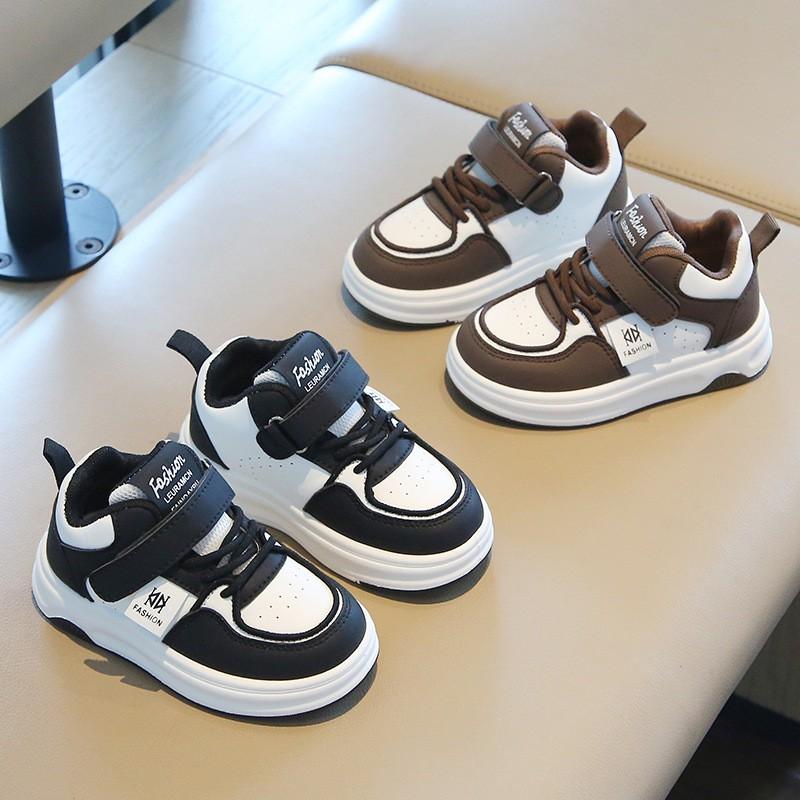 Kids Casual Sneakers Fall 2026 Soft Sole Mid-Top Unisex Toddler Shoes With PU Upper Breathable Mesh Lining