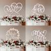 Rustic Wedding Decor Wooden Letter Mr&Mrs Love Just Married Cake Topper Bride Groom Wedding Engagement Party Decoration Supplies