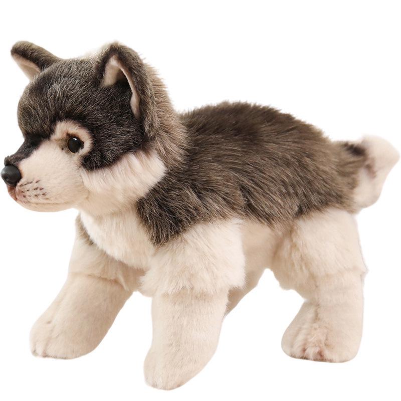 Wolf Dog Plush Toy Simulation Korean Craft Animal Ornament