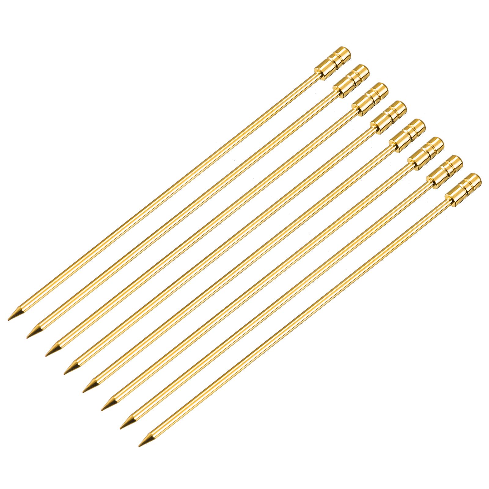 

8pcs Metal Cocktail Picks Reusable Stainless Steel Cocktail Toothpick Circle Shape for Party Bar Drinks Appetizer Fruits 11cm