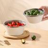 Stainless Steel Kitchen Colander with Bowl Set Small Food Rice Strainer Fruit Washing Basket for Food Preparation Tool