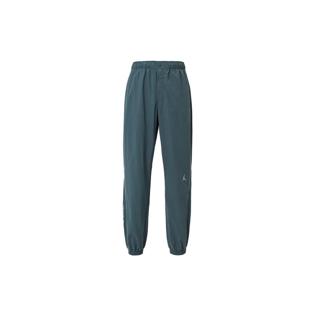 Jordan Retro Sports Side Letter Pattern Design Versatile Mid-Waist Tapered Knit Joggers Men Joggers Peacock-Green FV7226-366