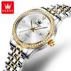 OLEVS Luxuriöse Wasserdichte Quarz-Uhr Für Damen Datum Diamant Edelstahl Damen Armbanduhr Leuchtend Original Damenuhr