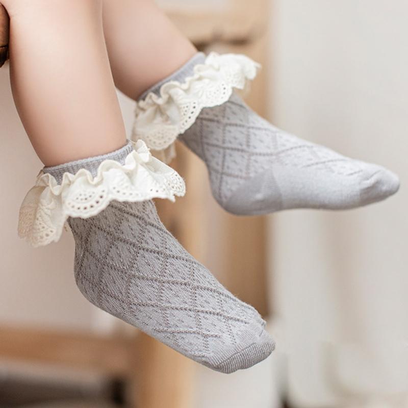 Colorful Baby Girl Sock  Baby Girls Ruffle Socks Kid Toddler Frilly Lace Ruffle Dress Cotton Socks for Spring Autumn