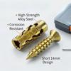 6x14mm Expansion Screws, Flat-Fit Countersunk Head for Cabinet Hinge Repair, Heavy-Duty Steel Wall Wood Expansion Screws, Strong Grip Thread Repair