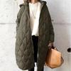 Women's Winter Long Sleeve Hooded Zippered Medium-length Warm Coats