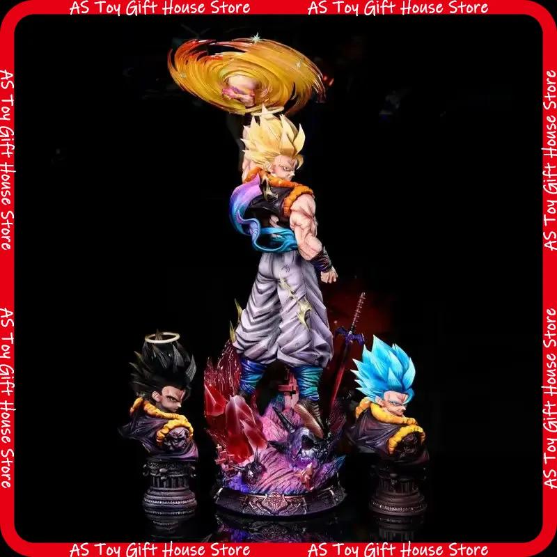 Dragon Ball Jt Gogeta Anime Large Gk Resin Statue Three Replaceable Head Sculpts Collectible Model Desktop Decor Birthday Gift