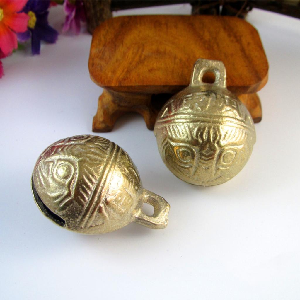 1Pc Pure Copper Cow Horse Sheep Grazing Bell High Sensitivity Ringing Bell Tiger Head Pattern Animal Identification Device M/L