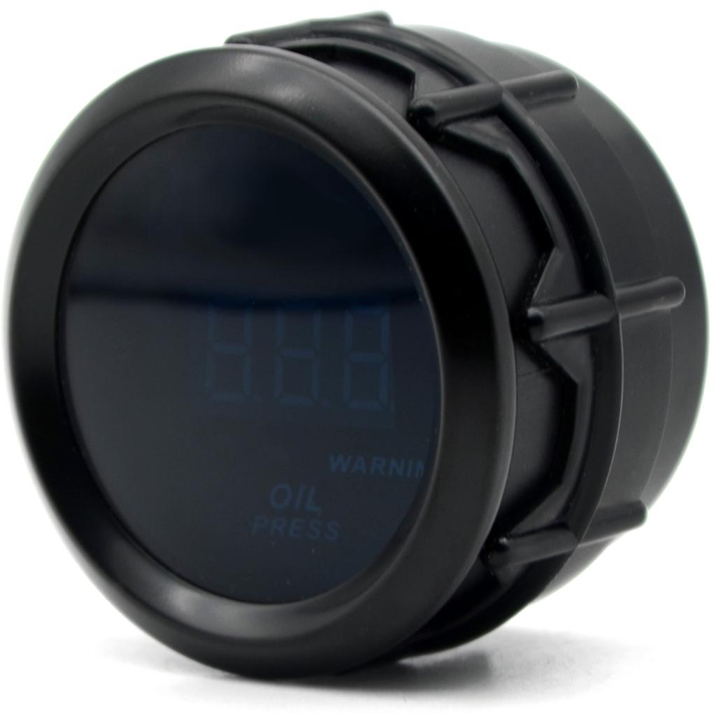 Digital Oil Pressure Meter Gauge with Sensor for Auto Car 52mm 2in LCD 0 120PSI Warning Light Black