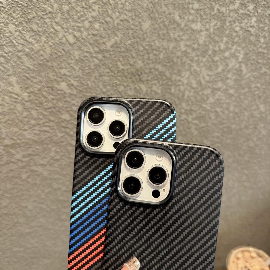 Luxury Carbon Fiber Magsafe Phone Case Metal Lens For iPhone 11 12 14 15 13 16 Pro Max  Wireless Charging Shockproof Cover Fundas