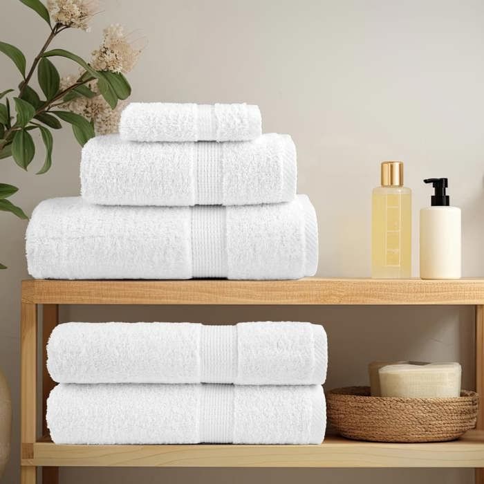 VidaXL Serviettes de Sauna de Qualité Supérieure 4 pcs, Paréos de Sauna, Draps de Bain, Serviettes de Douche Salle de Bain 137137