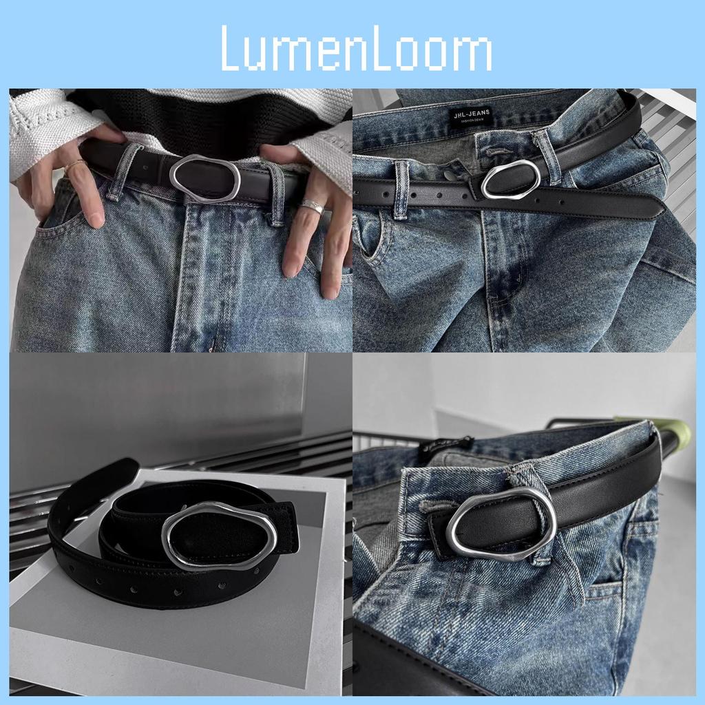 Trendy Retro Smooth Buckle Black Metal Belt Ideal For Unisex Casual Wear And Decorative Style