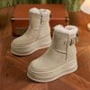 Fashion Height Increase Chunky Round Toe Booties High Quality Autumn Winter Snow Boots for Women Hot 2025 New in Plush Woman Shoes Sale