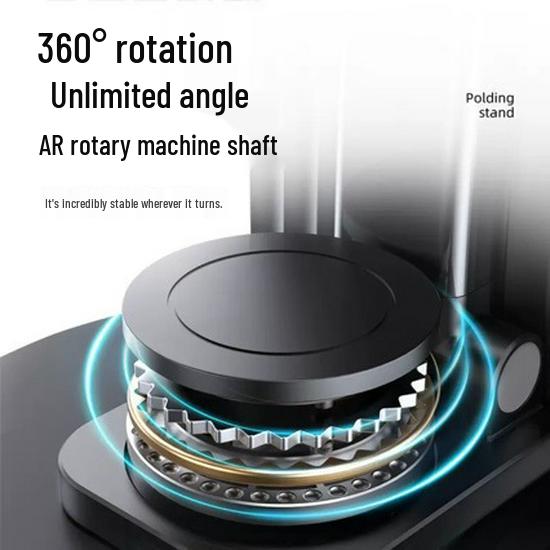 Adjustable Alloy Desktop Phone and Tablet Holder: Rotatable, Foldable, Multi-functional Stand for Live Streaming and Photography