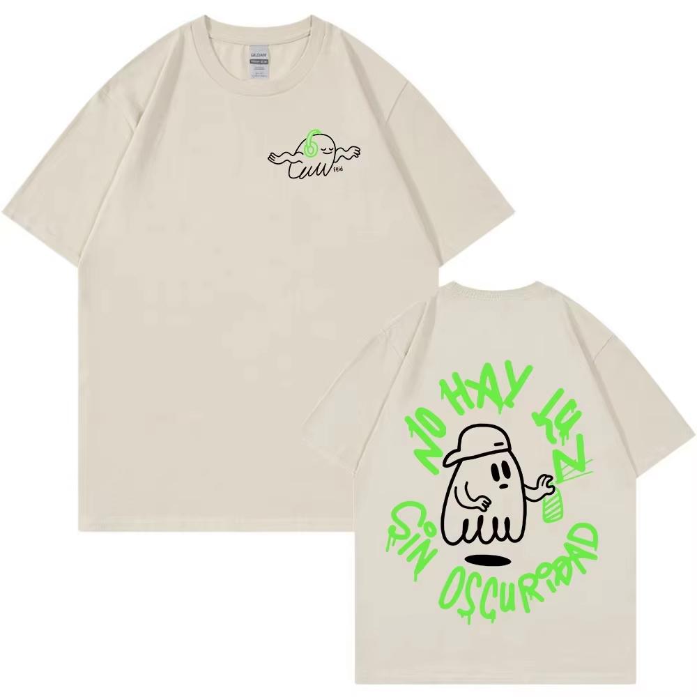 Feid Ferxxo No Le Temas A La Oscuridad T Shirts Men Women Fashion Hip Hop Vintage  Tshirt pure Cotton Casual ONeck Tshirt