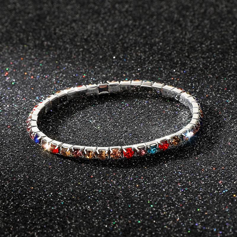 Jewelry Full Diamond Single Row Elastic Bracelet Bridal Versatile Rhinestone Bracelet Claw Chain Diamond Bracelet