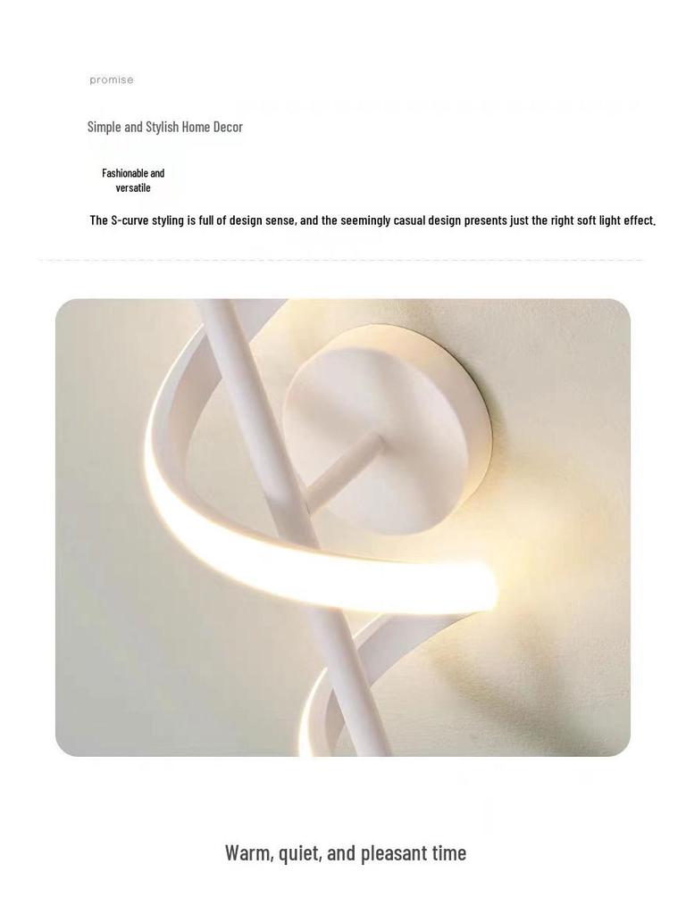 Modern Minimalist LED Spiral Wall Light - Warm Soft Bedroom Decor & Aisle Illumination
