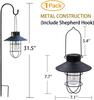1 Pack Hanging Solar Lights Lantern Lamp with Shepherd Hook, Metal Waterproof Edison Bulb Lights for Garden Outdoor Pathway