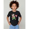 European Size Boys Round-neck Short-sleeved T-shirt with Cartoon Cow Holding Lollipop Pattern Print