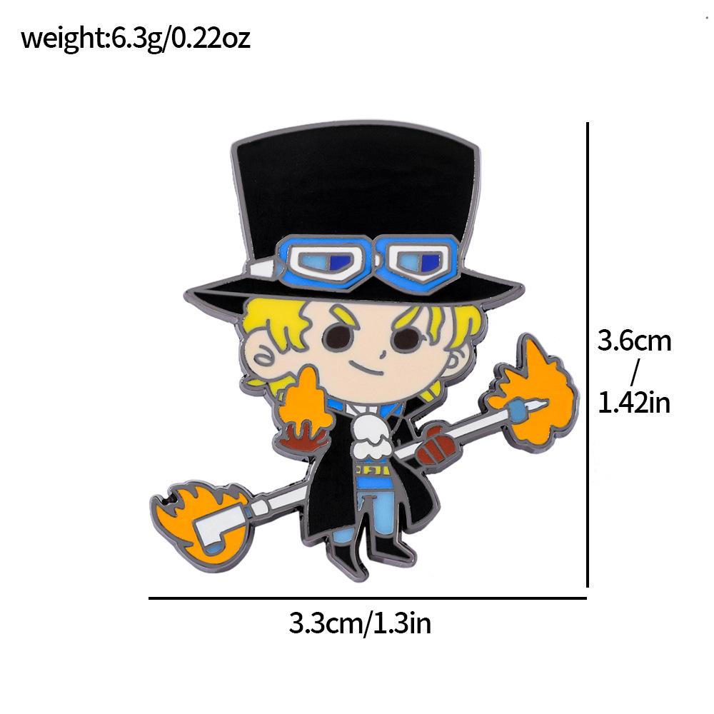 Cartone animato giapponese ONE PIECE distintivo metallico Luffy Ace Re dei Pirati smalto spilla smaltata spilla
