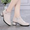 Fashion 2025 Solid Spring Autumn Women Fashion Pumps Thick High Heels Soft Comfortable Mam Zip Shallow Women Shoes Zapatillas De Mujer