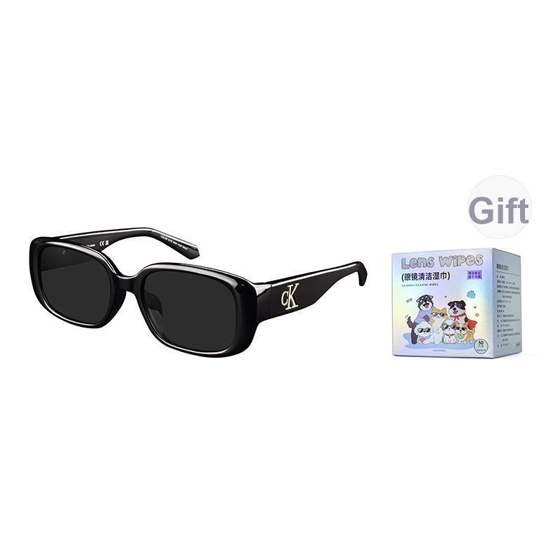 Calvin Klein Retro Narrow Frame Fashion Street Irregular Shape Sunglasses Unisex sunglasses Black CKJ22633SLB