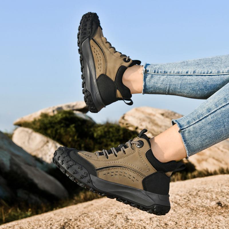 Mode Handgefertigte Motorradstiefel Echtes Leder Herren Schnürstiefel Mode Herren Lässige Low-Top-Schuhe Alleskönner Herren Basisschuh