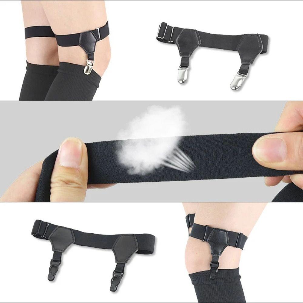 1 Pair Adjustable Garter Holder Non-slip Clip Garters Suspenders Leg Suspenders  Women Men