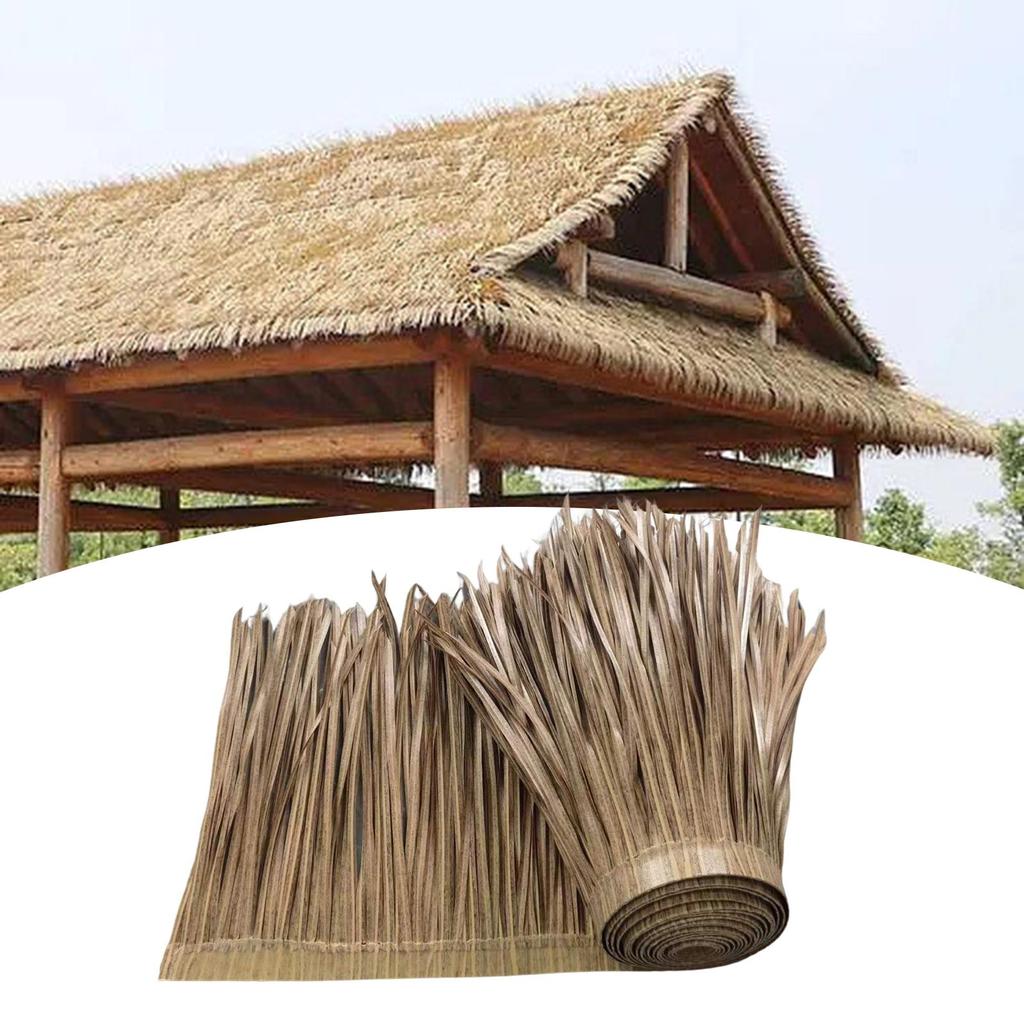 Balcony Grass Roll PETG Palm Thatch Panel for Patio Rooftop Deck Fence Garden Umbrella Cover