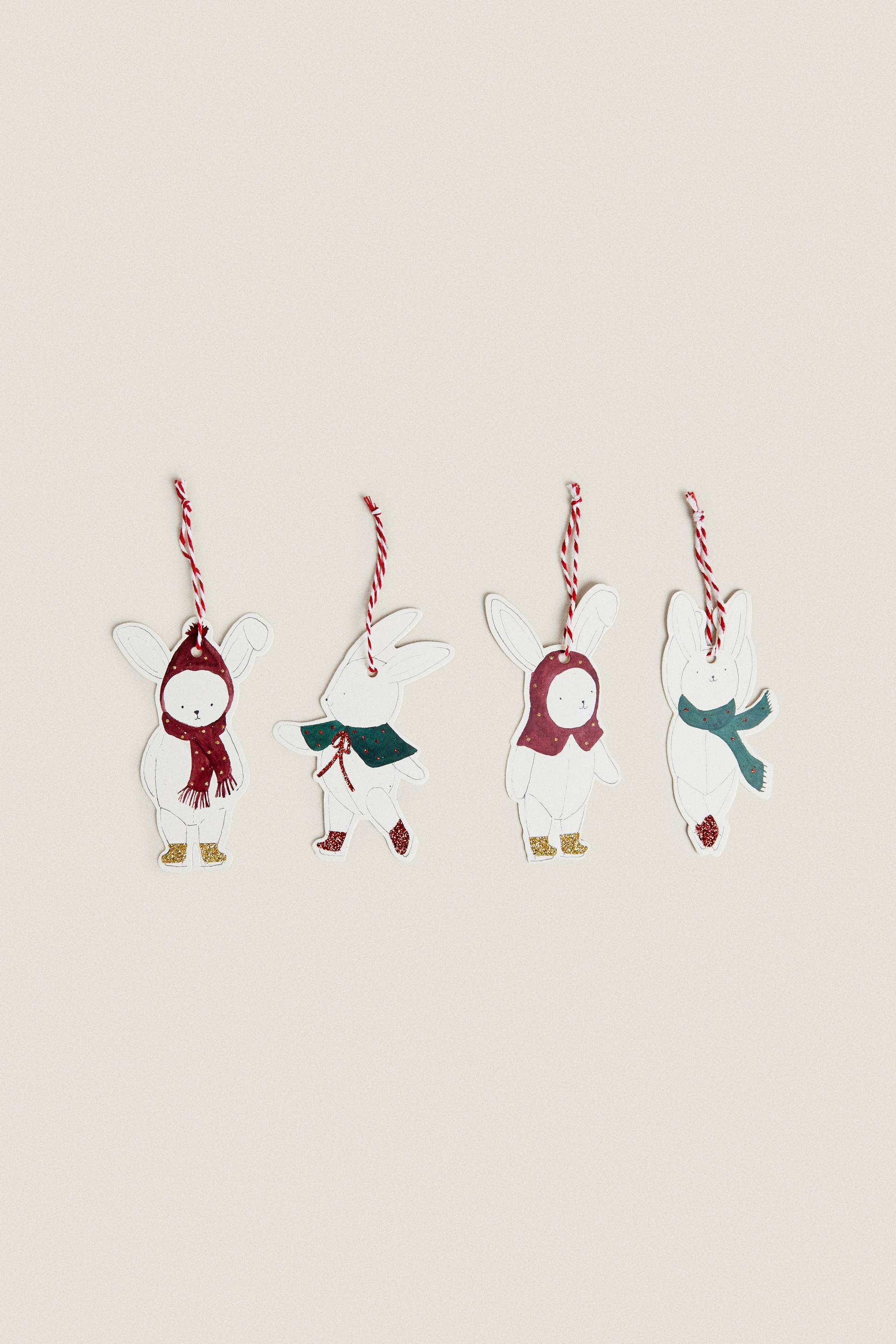 

Pack of children s gift labels with christmas bunny (pack of 12)