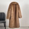 Podzim Zima Dámský Prodloužený Kabát s Imitací Límce Saka Kabát Kožešina Kožešinový Kabát