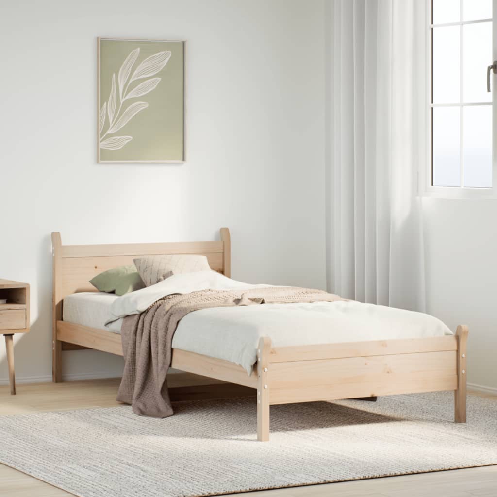 Solid Wood Bed Without Mattress 75 X 190 Cm Pine Wood