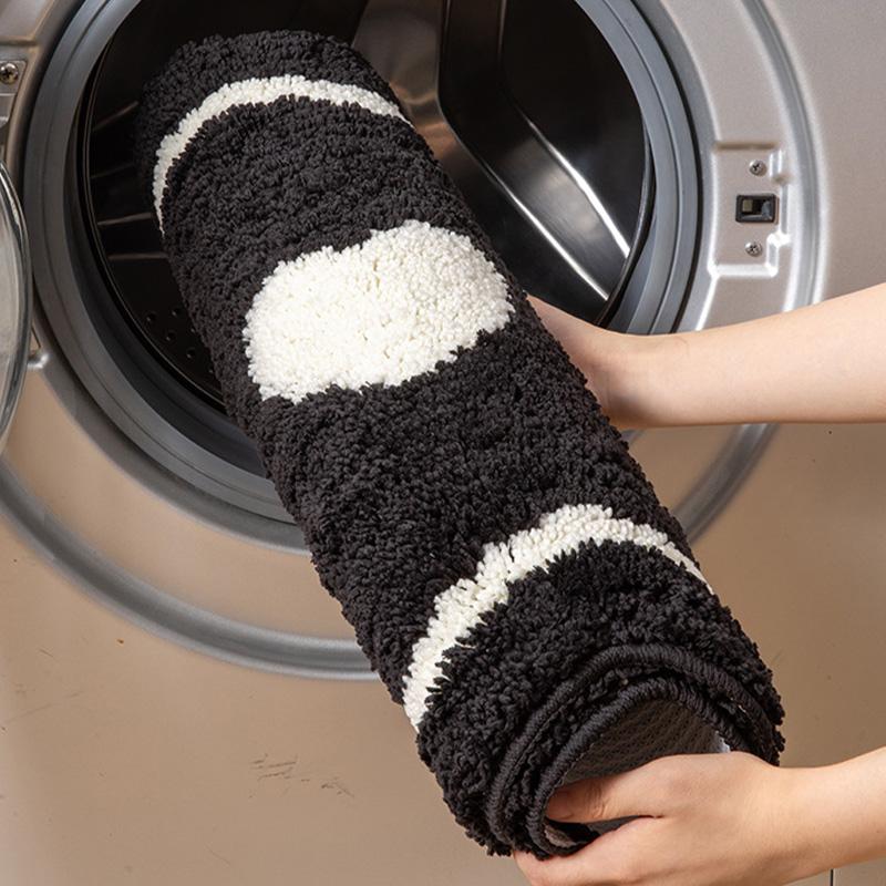 Bathroom Absorbent Floor Mat Love Heart Pattern Plush Thick Carpet Toilet Kitchen Entrance Door Anti Slip Foot Mat Modern Rug