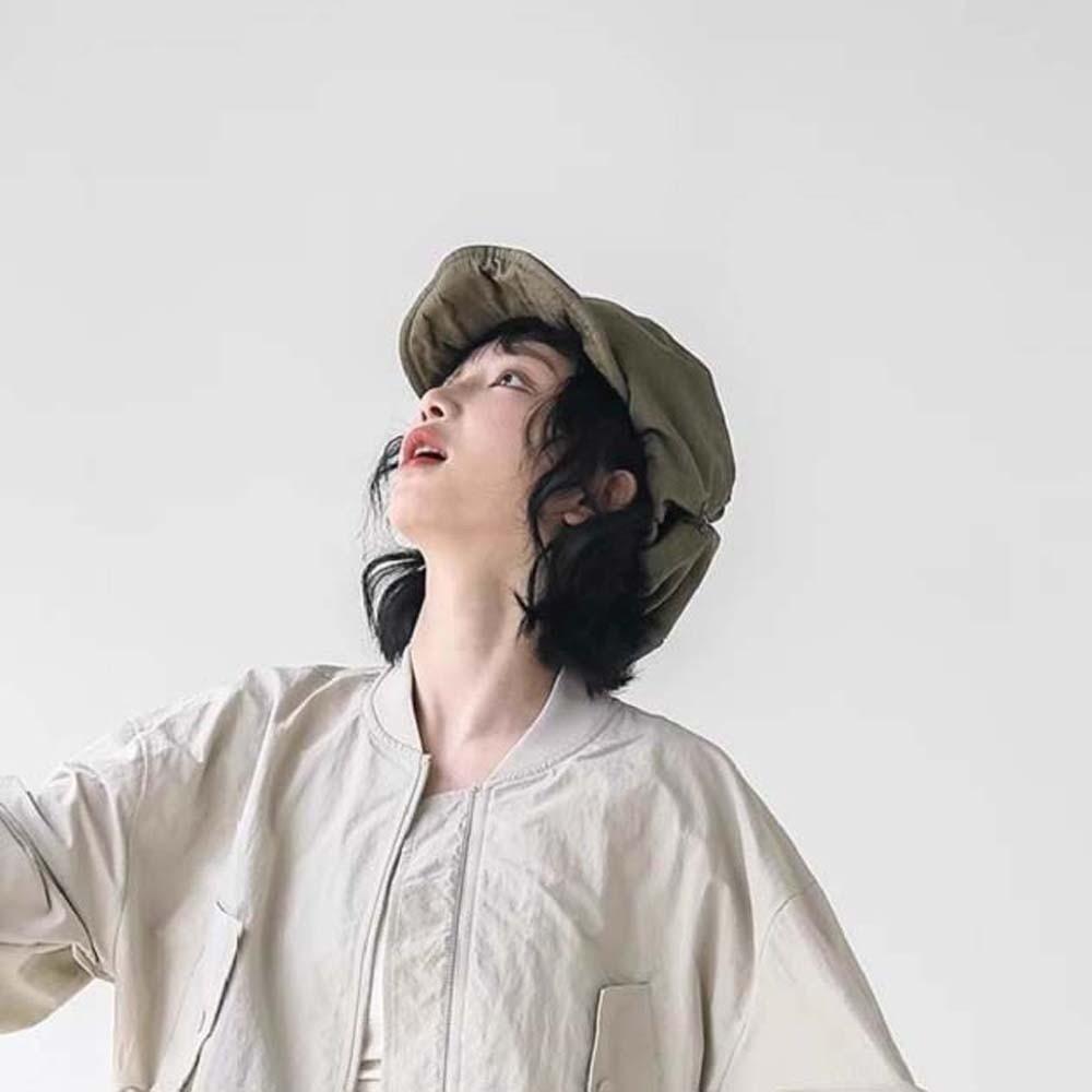 Street Style Retro Octagonal Hat Big Head Circumference Women Artist Hat Cloud Beret Cap  Women